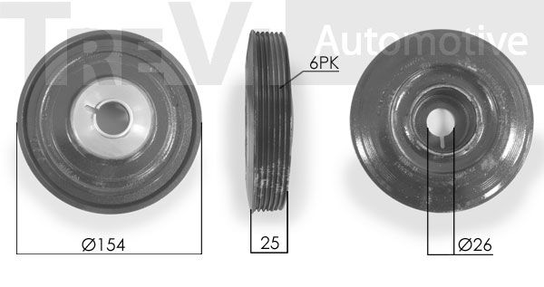 TREVI AUTOMOTIVE skriemulys, alkūninis velenas PC1061